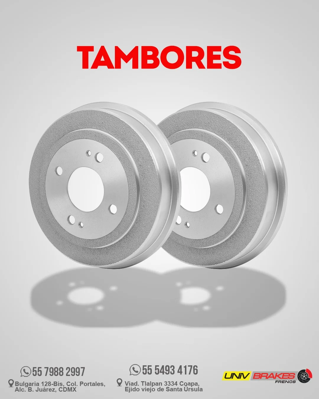 Tambores - material gráfico de Univbrakes