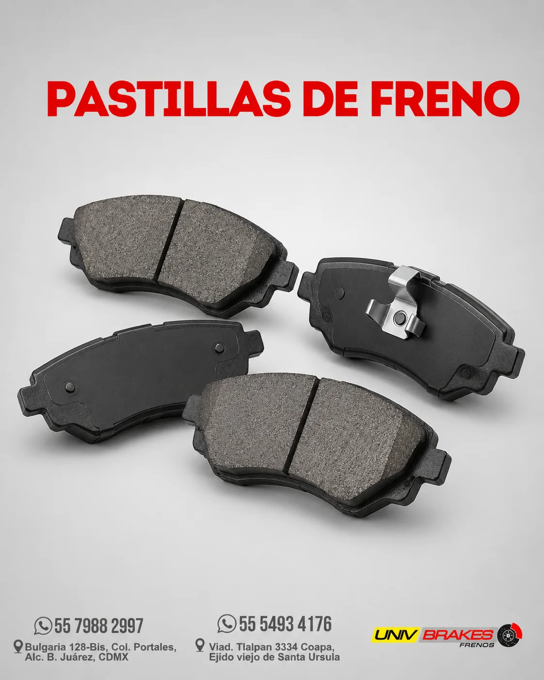 Balatas - material gráfico de Univbrakes