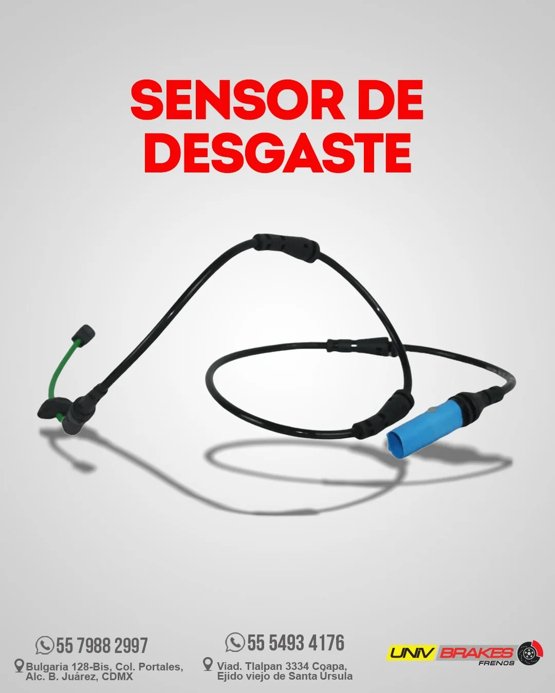 Sensores de desgaste - material gráfico de Univbrakes