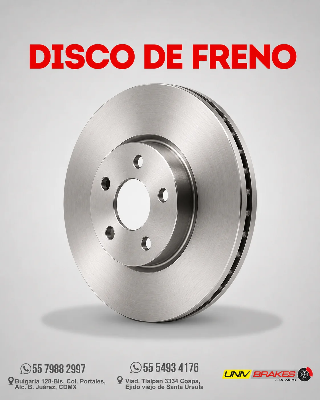 Discos de freno - material gráfico de Univbrakes