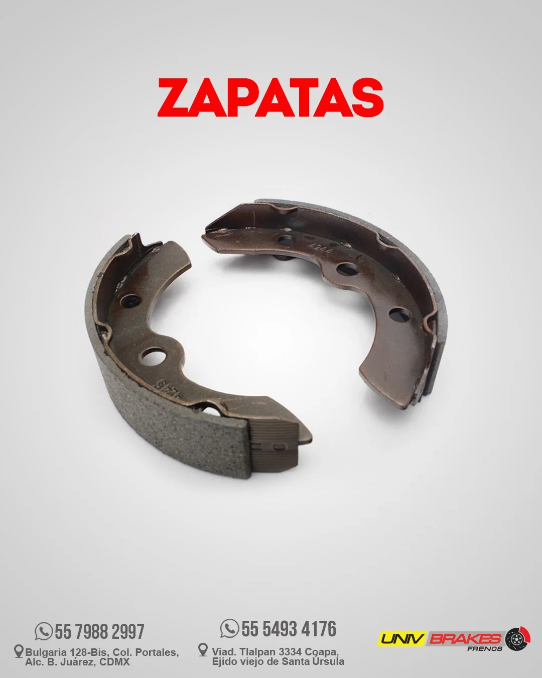 Zapatas - material gráfico de Univbrakes